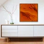 Quadro Abstrato Tons Terrosos Arte Orgânica Estilo Relevo com Moldura e Vidro