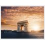 Quadro Arquitetura Paisagem Pôr do Sol, Arco do Triunfo Paris 80x60cm