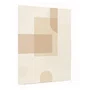 Quadro Arte Abstrata Minimalista Bege Geométrico com Curvas Decoração Moderna