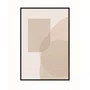Quadro Arte Abstrata Minimalista Bege Geométrico com Curvas Decoração Moderna