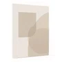 Quadro Arte Abstrata Minimalista Bege Geométrico com Curvas Decoração Moderna