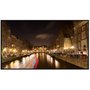 Quadro Canal Iluminado em Amsterdam Durante à Noite 150x80cm