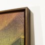 Quadro Canvas Arte Abstrata Penas de Arara: Sofisticação com Moldura Marrom