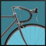 Quadro Canvas Bicicleta Speed em Tons Azuis por Dorival Moreira