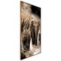 Quadro Canvas com Moldura Tela Imagem de Elefantes 120x210cm