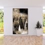 Quadro Canvas com Moldura Tela Imagem de Elefantes 120x210cm