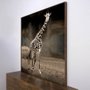 Quadro Canvas com Moldura Tela Imagem de Girafa 120x120 cm