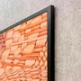 Quadro com Estilo  Arte Artesanal Textura Traçada em Fibras Naturais com Moldura e Vidro
