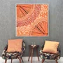 Quadro com Estilo  Arte Artesanal Textura Traçada em Fibras Naturais com Moldura e Vidro
