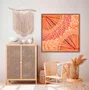Quadro com Estilo  Arte Artesanal Textura Traçada em Fibras Naturais com Moldura e Vidro