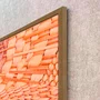 Quadro com Estilo  Arte Artesanal Textura Traçada em Fibras Naturais com Moldura e Vidro