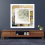 Quadro com Moldura Branca com Espelho Floral 90x90cm