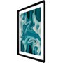 Quadro Decorativo com Moldura Preta Chanfrada Arte Abstrata Azul