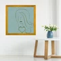 Quadro com Moldura Dourada Silhueta Mulher e Coração 30x30cm