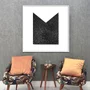 Quadro com Moldura e Vidro Arte Moderna em Preto e Branco