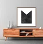 Quadro com Moldura e Vidro Arte Moderna em Preto e Branco