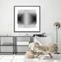 Quadro com Moldura e Vidro Geométrico Profundo Duplo Abstrato Preto e Branco