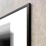 Quadro com Moldura e Vidro Geométrico Profundo Duplo Abstrato Preto e Branco