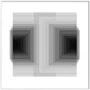 Quadro com Moldura e Vidro Geométrico Profundo Duplo Abstrato Preto e Branco