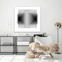 Quadro com Moldura e Vidro Geométrico Profundo Duplo Abstrato Preto e Branco