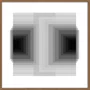 Quadro com Moldura e Vidro Geométrico Profundo Duplo Abstrato Preto e Branco