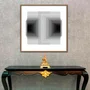 Quadro com Moldura e Vidro Geométrico Profundo Duplo Abstrato Preto e Branco