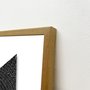 Quadro com Moldura Natural Laminada Arte Moderna em Preto e Branco 90x90 cm