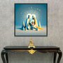 Quadro com Moldura Preta Arte Moderna Colorida Família Divina Inspiração e Beleza