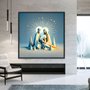 Quadro com Moldura Preta Arte Moderna Colorida Família Divina Inspiração e Beleza