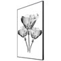 Quadro com Moldura Preta Trio de Flores Efeito Raio-X 60x80cm