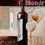 Quadro de Bebidas em Tela Decorativa Vinho L Monde 40x40cm