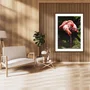 Quadro de Flamingo Decorativo com Moldura Estilo Rústico 60x80 cm