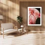 Quadro de Flamingo Decorativo II com Moldura Estilo Rústico 60x80 cm