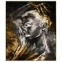 Quadro de Mulher Tela Canvas com Moldura Dourada 100x120 cm