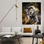 Quadro de Mulher Tela Canvas com Moldura Dourada 100x120 cm
