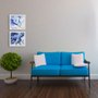 Quadro Decorativo Abstrato Azul Delicado 30x30cm
