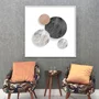 Quadro Decorativo Abstrato Círculos Modernos com Moldura e Vidro