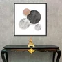 Quadro Decorativo Abstrato Círculos Modernos com Moldura e Vidro