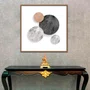 Quadro Decorativo Abstrato Círculos Modernos com Moldura e Vidro