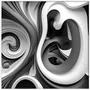 Quadro Decorativo Abstrato Espiral em Tons de Cinza com Moldura e Vidro