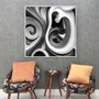 Quadro Decorativo Abstrato Espiral em Tons de Cinza com Moldura e Vidro