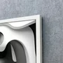 Quadro Decorativo Abstrato Espiral em Tons de Cinza com Moldura e Vidro