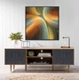 Quadro Decorativo Abstrato Fluido em Cores Vibrantes com Moldura e Vidro