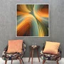 Quadro Decorativo Abstrato Fluido em Cores Vibrantes com Moldura e Vidro