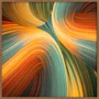 Quadro Decorativo Abstrato Fluido em Cores Vibrantes com Moldura e Vidro