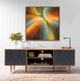 Quadro Decorativo Abstrato Fluido em Cores Vibrantes com Moldura e Vidro