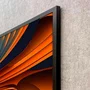 Quadro Decorativo Abstrato Laranja e Turquesa com Estilo 3D Moldura e Vidro