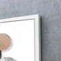 Quadro Decorativo Abstrato Moderno Círculos Texturizados com Moldura e Vidro