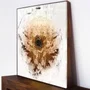 Quadro Decorativo Arte Abstrata Dourada Radiante Decoração Moderna 120x120 cm
