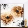 Quadro Decorativo Arte Moderna Abstrata Dourada Radiante Decoração Luxuosa 120x120 cm